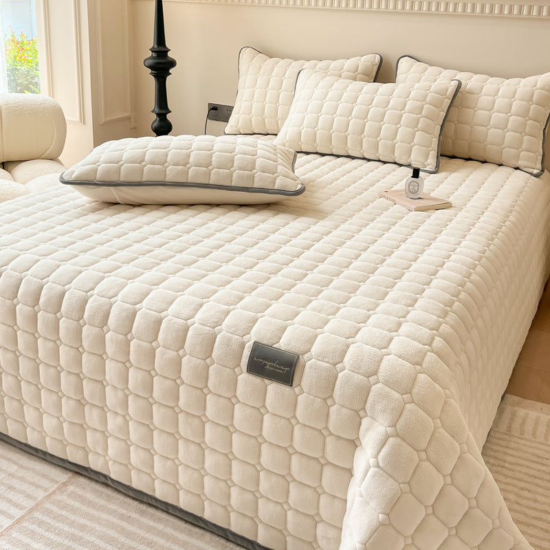Junips | Modern Soft Throw Blanket with Square Texture – Stylish Fluffy Bed & Sofa Cover