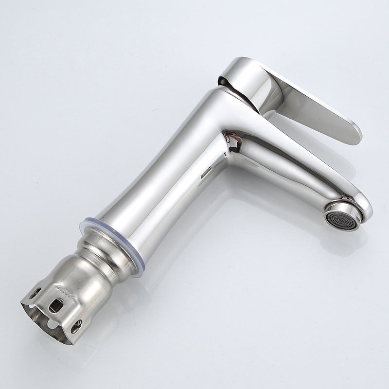 Junips | Modern Basin Tap Monochrome Center Mount Low Arc Faucet for Bathroom