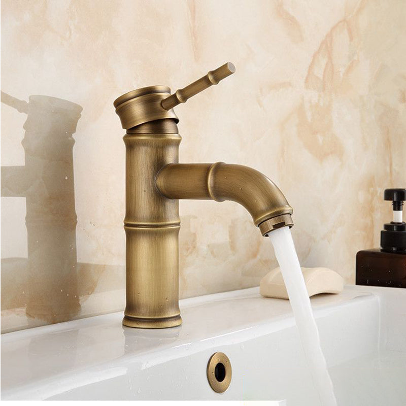 Junips | Farmhouse Brass Bathroom Faucet With Lever Handle Single Hole Sink Faucet
