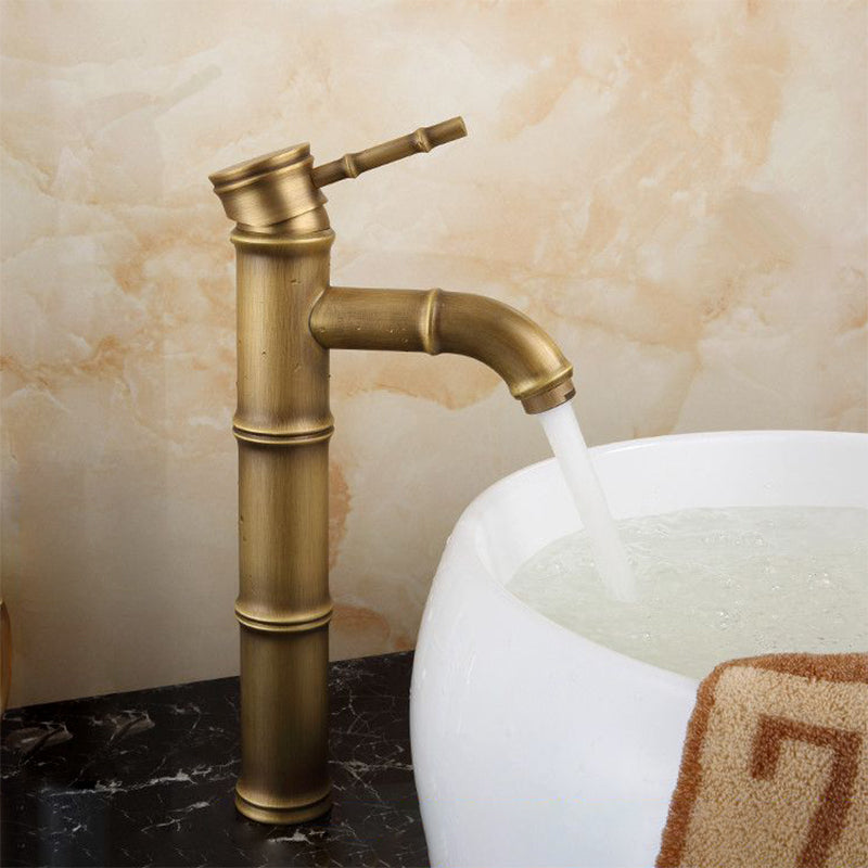 Junips | Farmhouse Brass Bathroom Faucet With Lever Handle Single Hole Sink Faucet