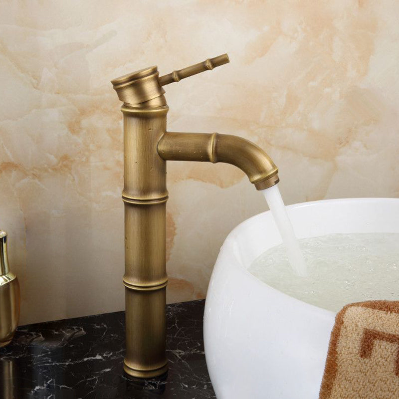 Junips | Farmhouse Brass Bathroom Faucet With Lever Handle Single Hole Sink Faucet