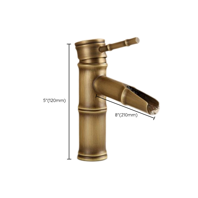 Junips | Farmhouse Brass Bathroom Faucet With Lever Handle Single Hole Sink Faucet
