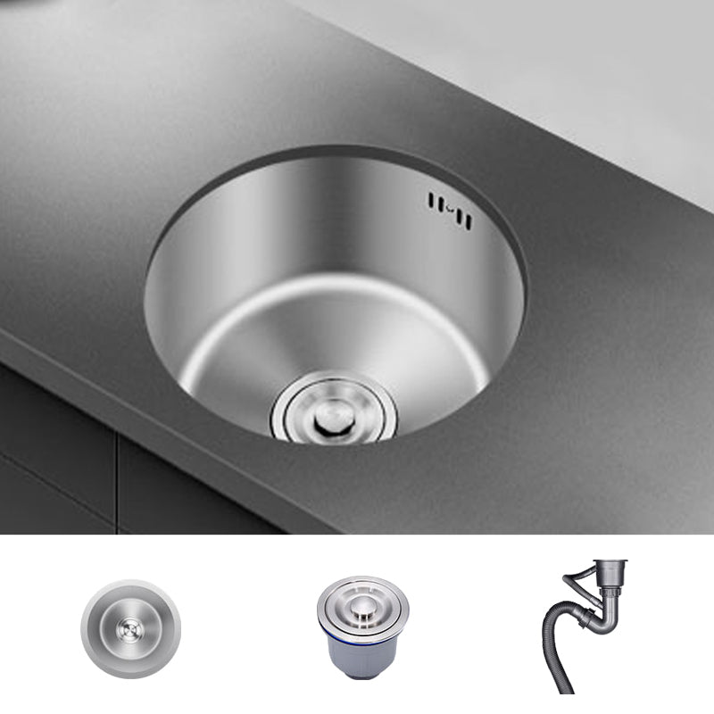 Junips | Round Stainless Steel Sink Built-in Sink with Basket Strainer