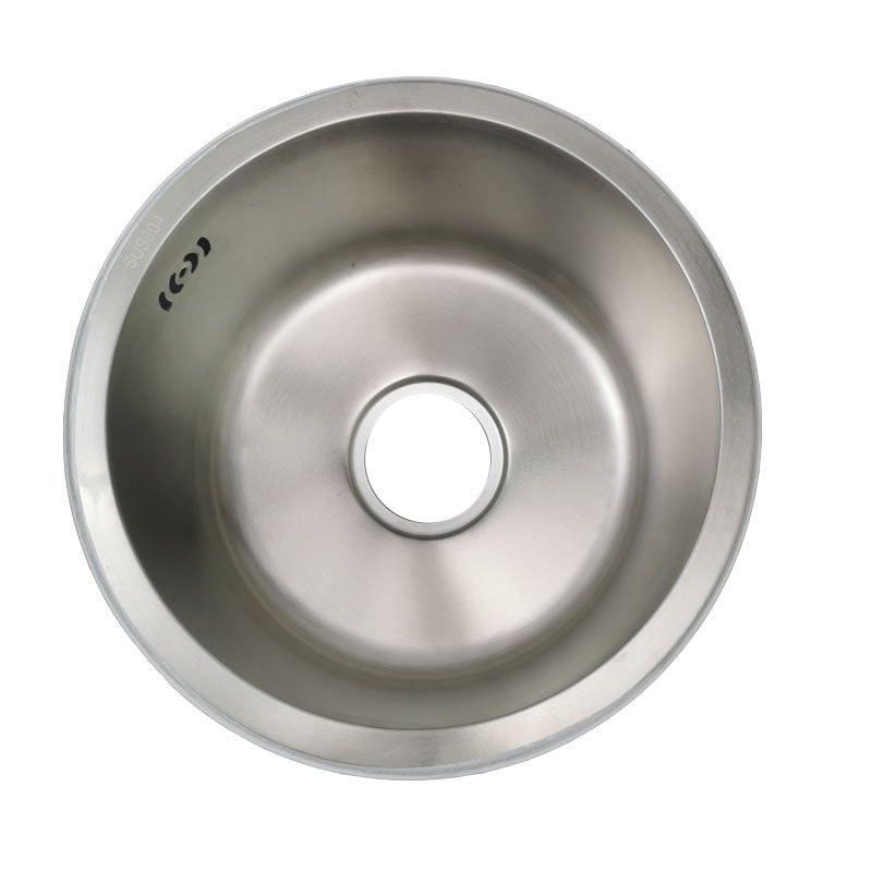 Junips | Round Stainless Steel Sink Built-in Sink with Basket Strainer