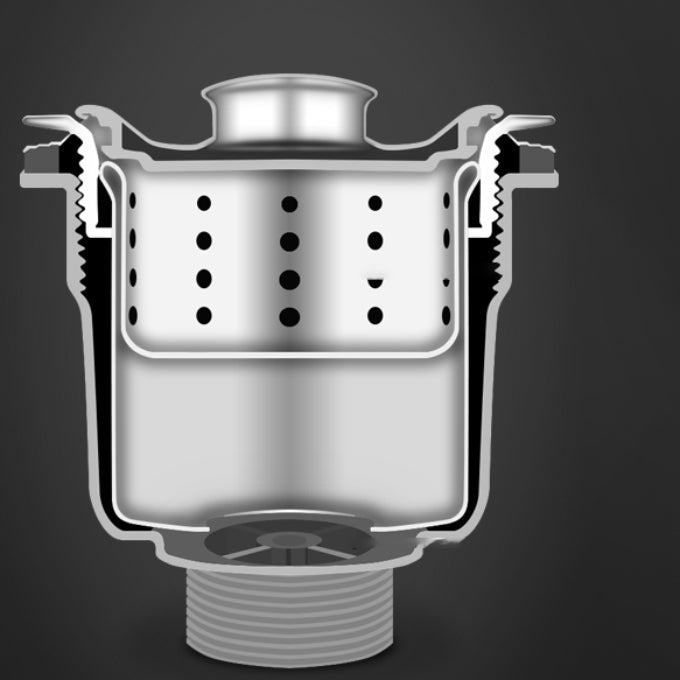 Junips | Round Stainless Steel Sink Built-in Sink with Basket Strainer