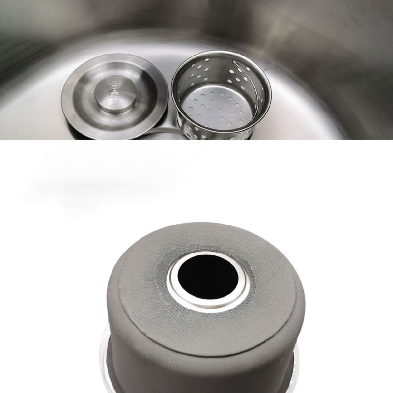 Junips | Round Stainless Steel Sink Built-in Sink with Basket Strainer