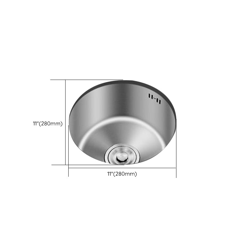 Junips | Round Stainless Steel Sink Built-in Sink with Basket Strainer