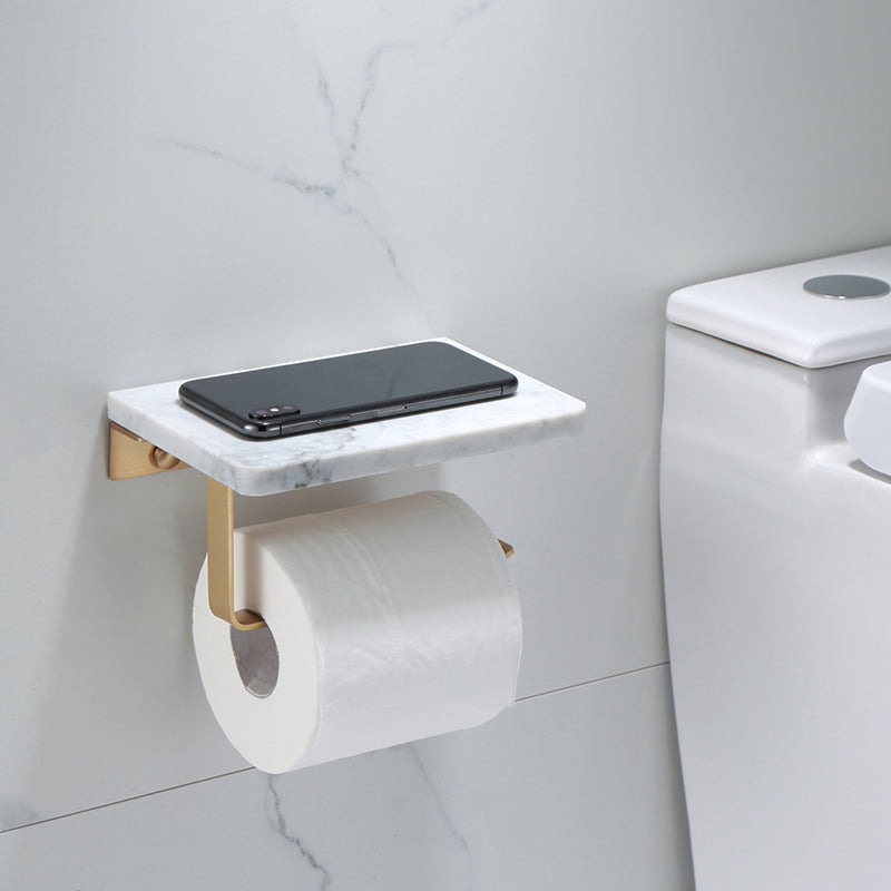 Junips | Polished Brass Bathroom Accessory Set Marble Bathroom Hardware