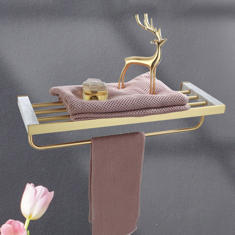 Junips | Polished Brass Bathroom Accessory Set Marble Bathroom Hardware