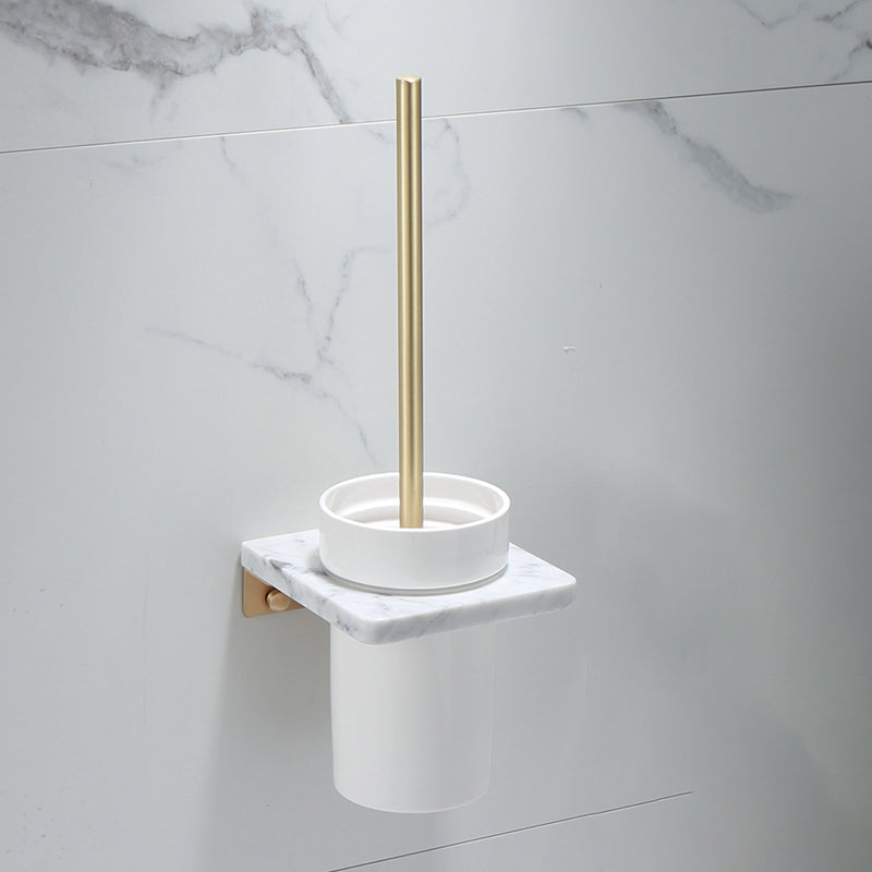 Junips | Polished Brass Bathroom Accessory Set Marble Bathroom Hardware