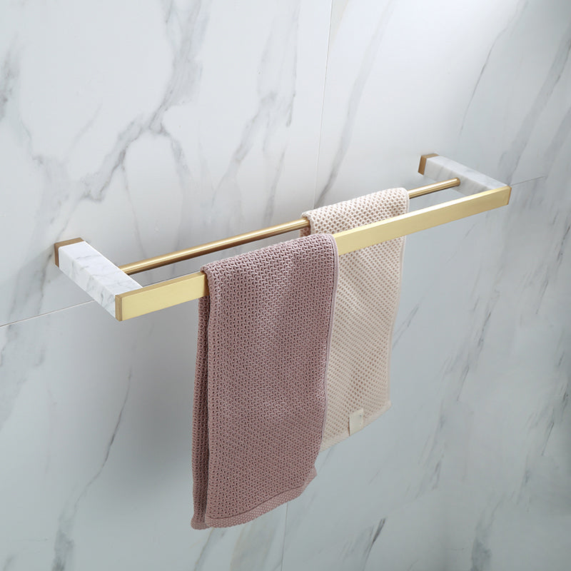 Junips | Polished Brass Bathroom Accessory Set Marble Bathroom Hardware