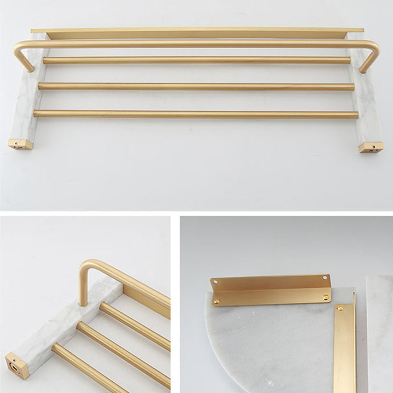 Junips | Polished Brass Bathroom Accessory Set Marble Bathroom Hardware