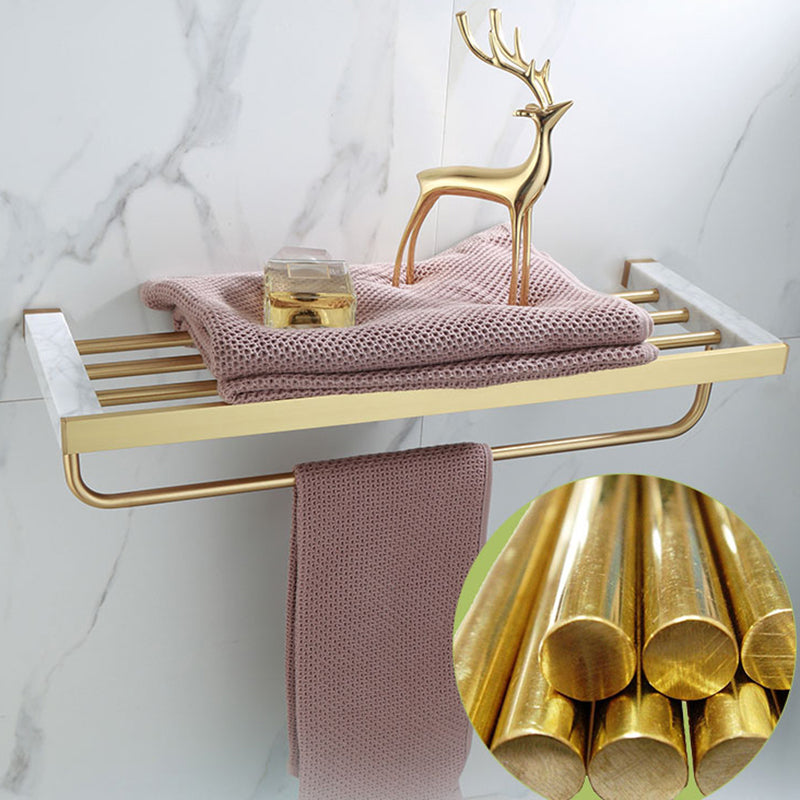 Junips | Polished Brass Bathroom Accessory Set Marble Bathroom Hardware