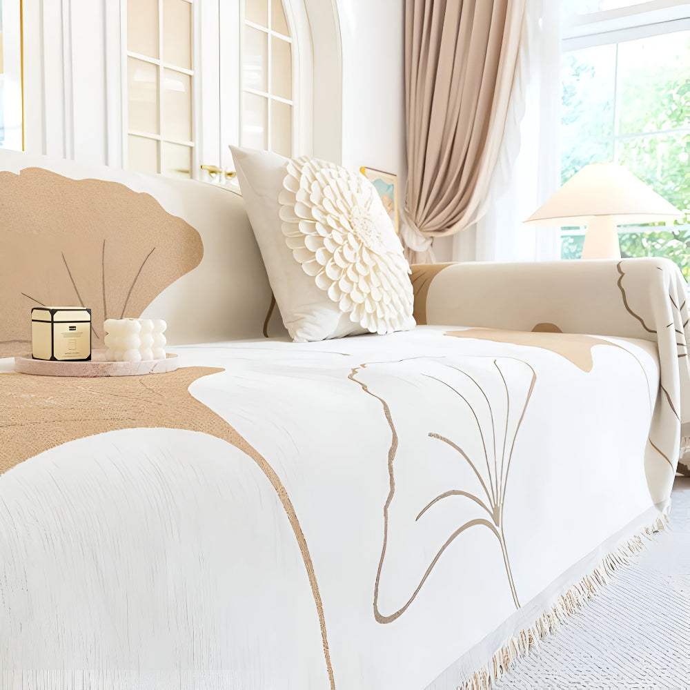 Junips | Pastoral Style Ginkgo Leaf Sofa Cover