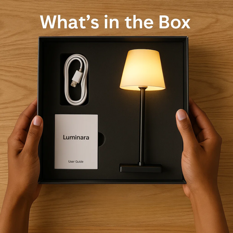 Junips | Luminara™ | Modern Rechargeable LED Wireless Table Lamp | Portable Lighting for Home, Office & Outdoor Use