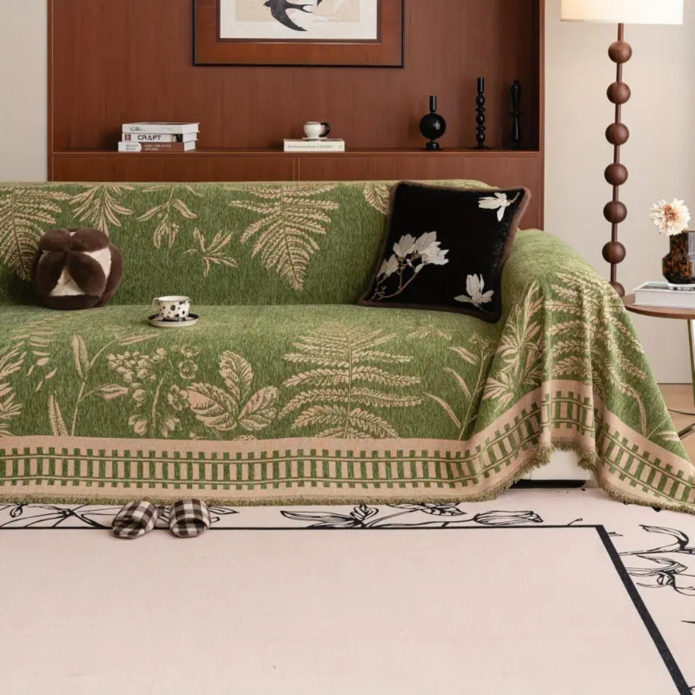 Junips | Foliage Floral Chenille Sofa Cover