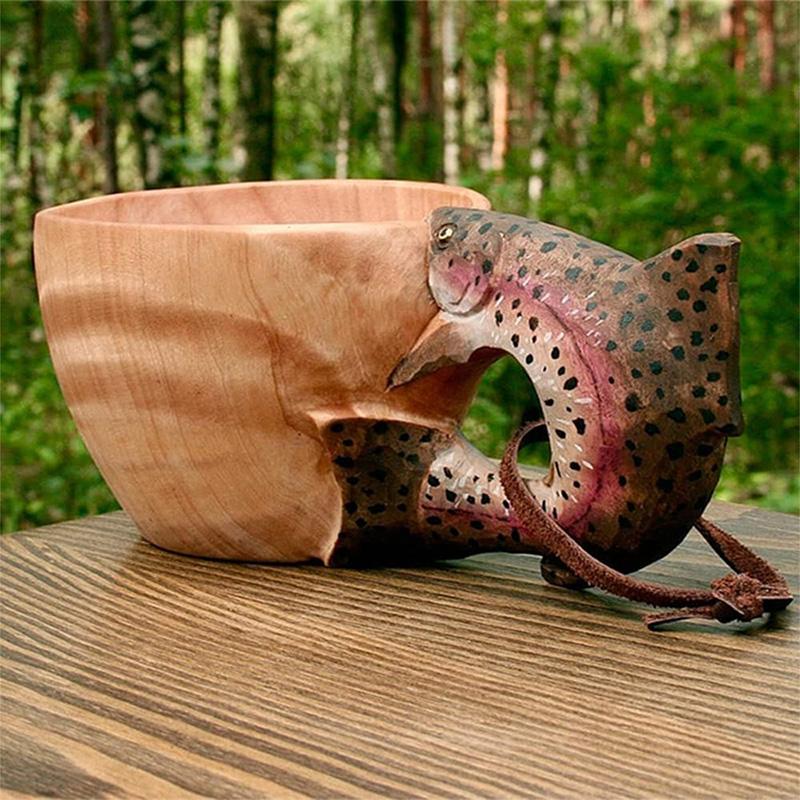 Junips | Hand-carved Animal Head Wooden Cup