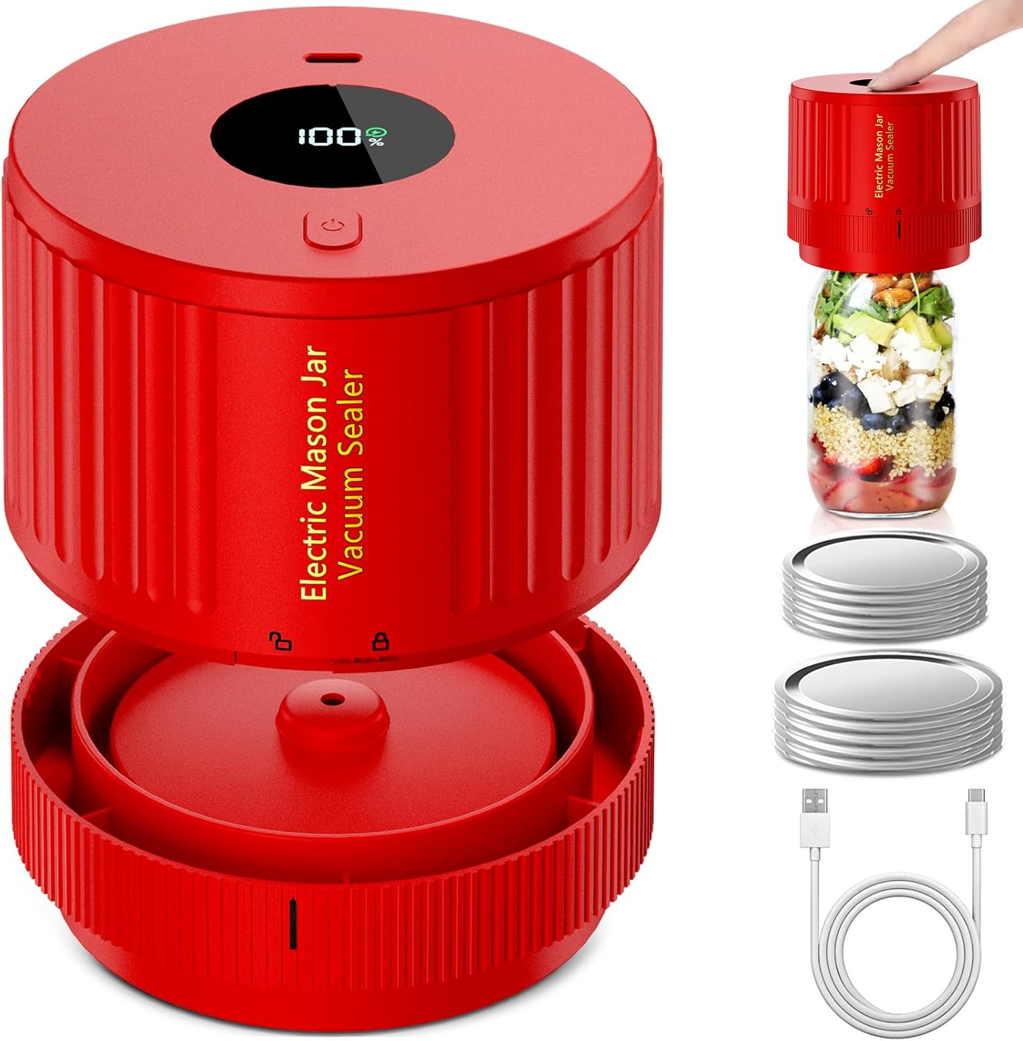Junips | Electric Mason Jar Vacuum Sealer Set - Preserve Freshness Quickly!