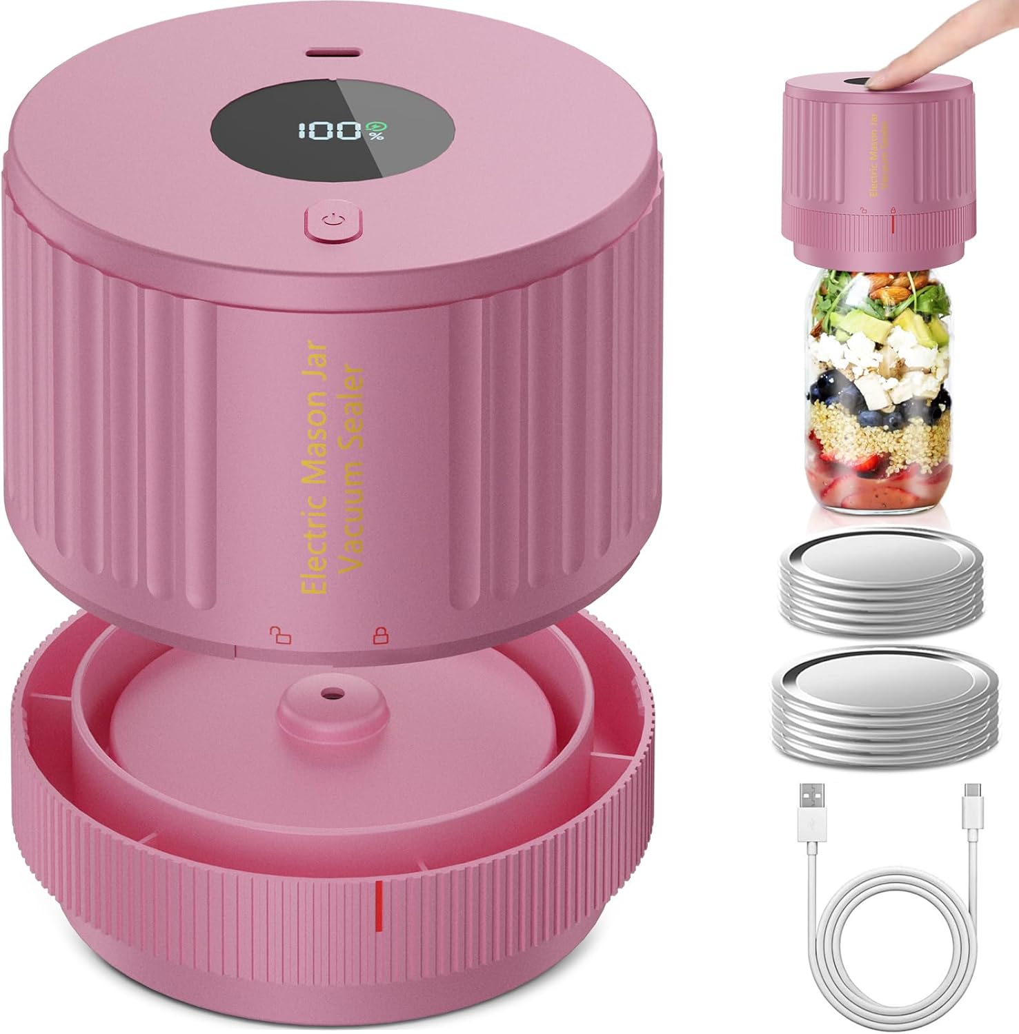 Junips | Electric Mason Jar Vacuum Sealer Set - Preserve Freshness Quickly!