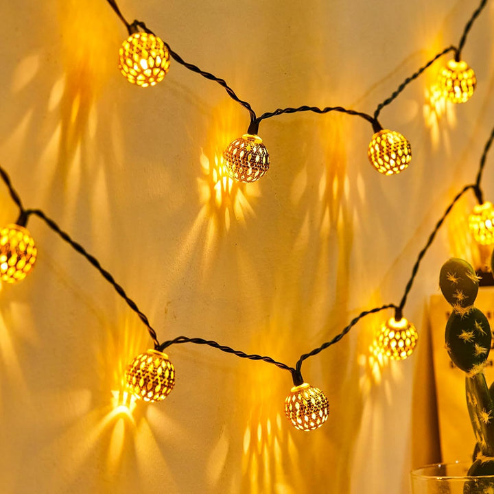 Junips | Moroccan Style Waterproof Solar String Lights - SunGlow Strings
