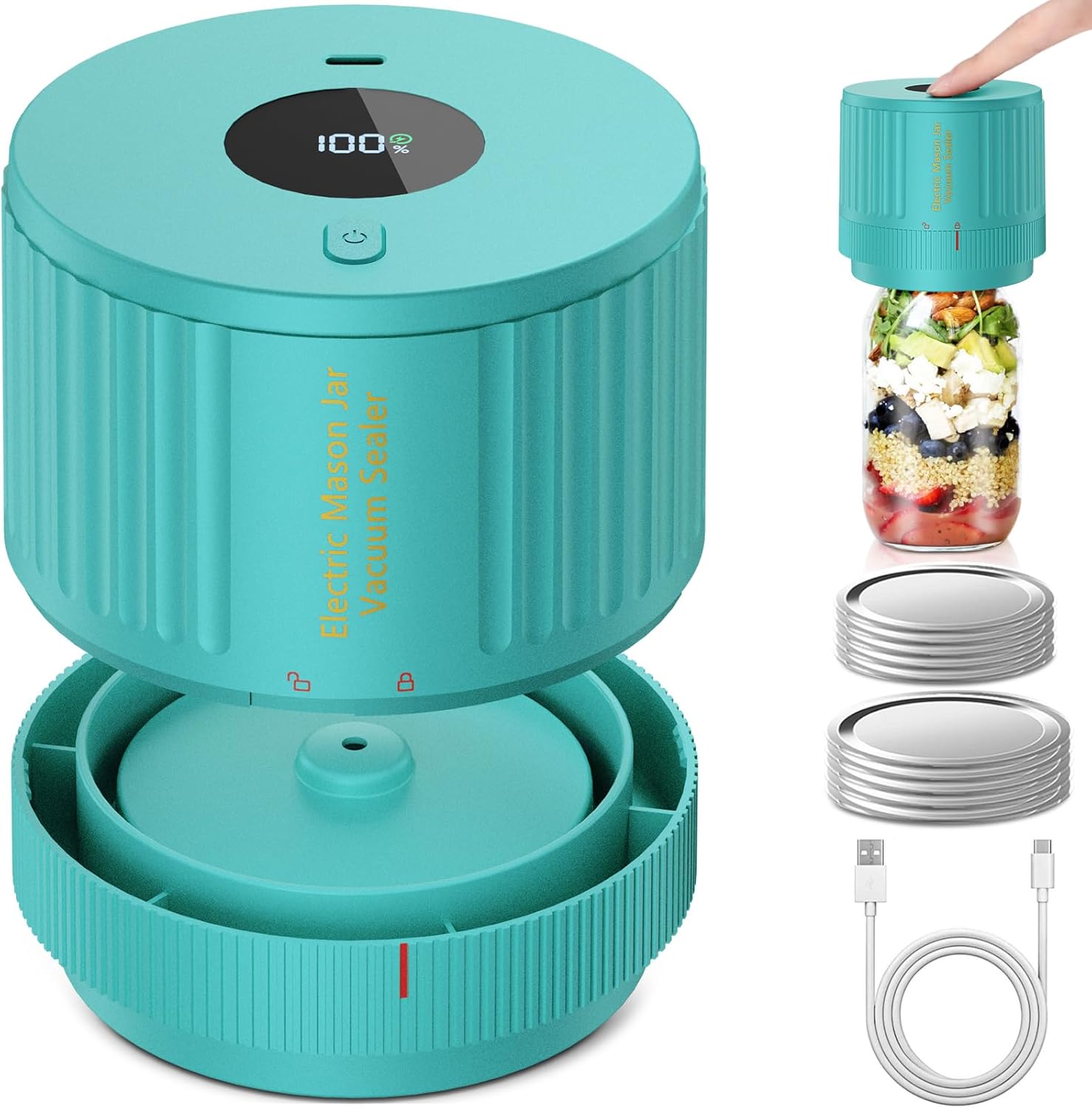 Junips | Electric Mason Jar Vacuum Sealer Set - Preserve Freshness Quickly!