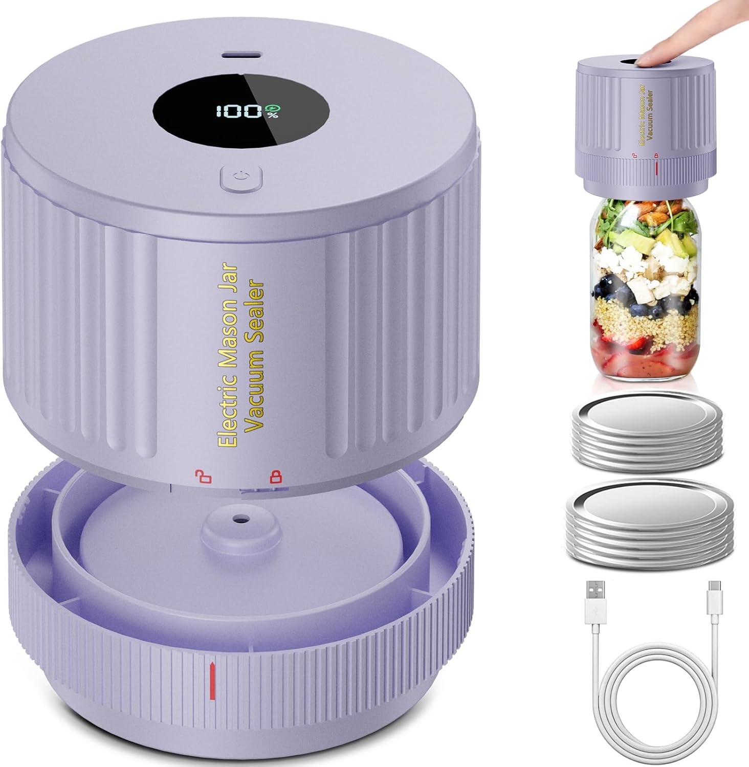Junips | Electric Mason Jar Vacuum Sealer Set - Preserve Freshness Quickly!