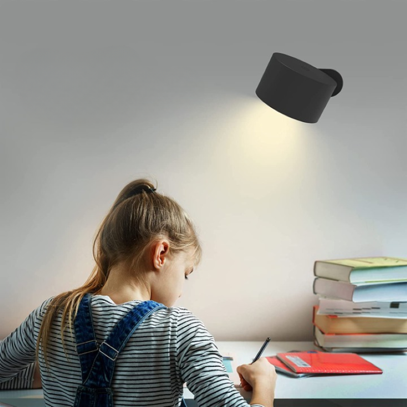 Junips | LED Wall Lights, Wall-mounted Lamps with Rechargeable Battery, 3 Color Temperatures & 3 Brightness Levels, 360° Rotatable Magnetic Ball, Wireless Wall Lights for Study, Reading, Nightstand