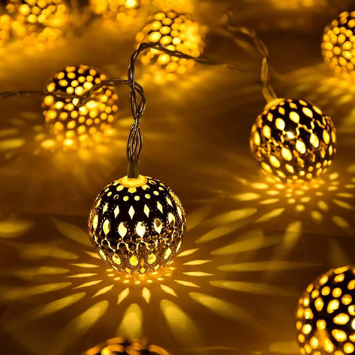 Junips | Moroccan Style Waterproof Solar String Lights - SunGlow Strings