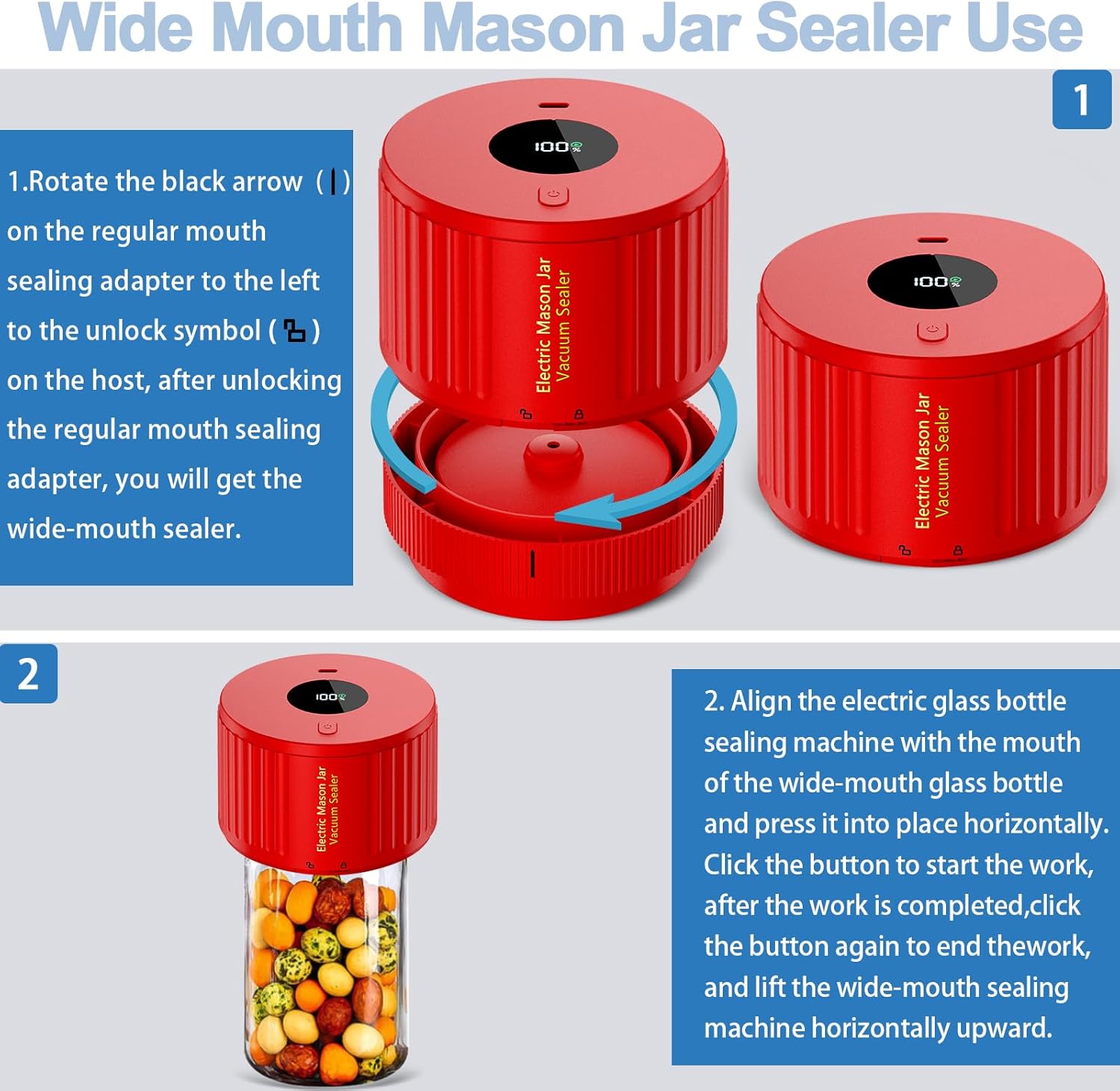 Junips | Electric Mason Jar Vacuum Sealer Set - Preserve Freshness Quickly!