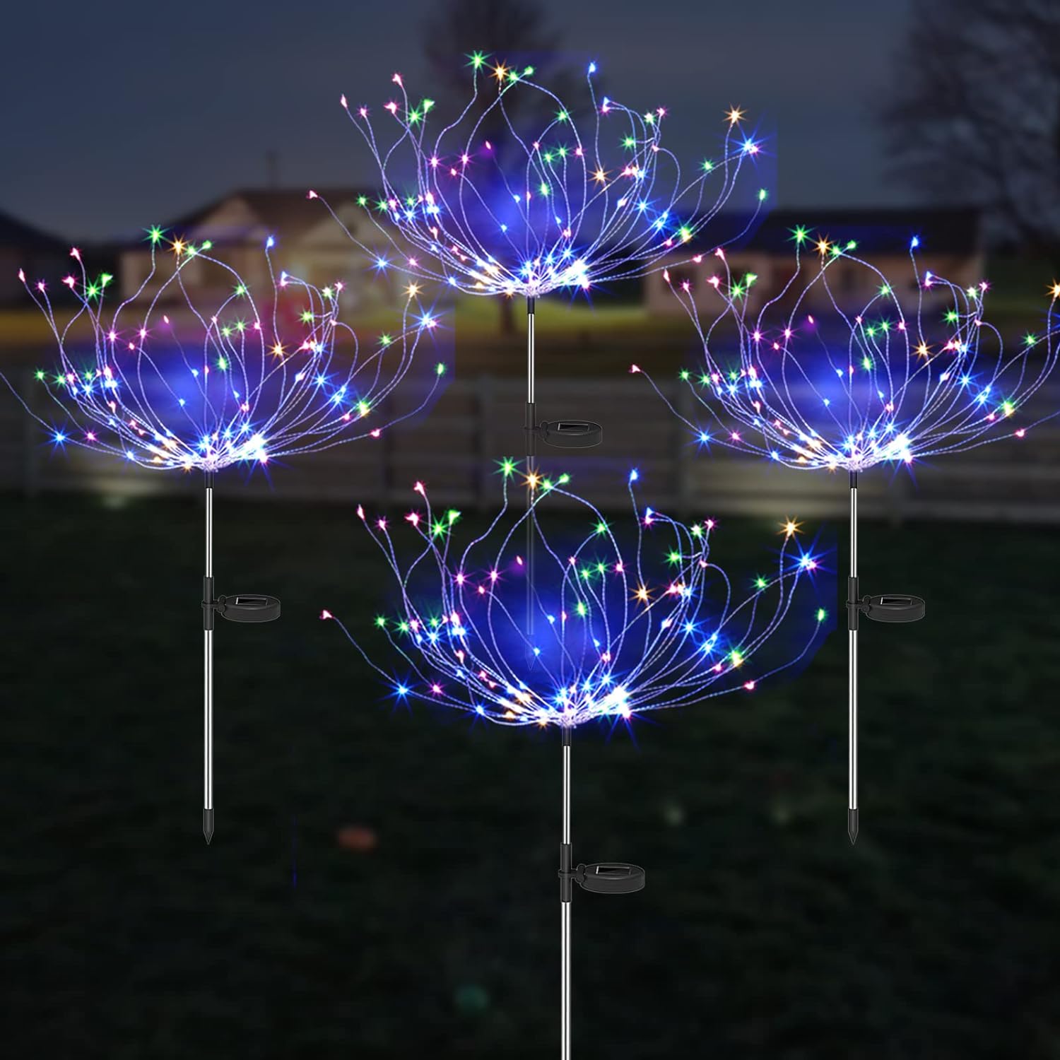 Junips | 4 Piece Solar Firework Garden Lights - Weatherproof LED Decorative Lighting, Solar Energy for Garden and Patio