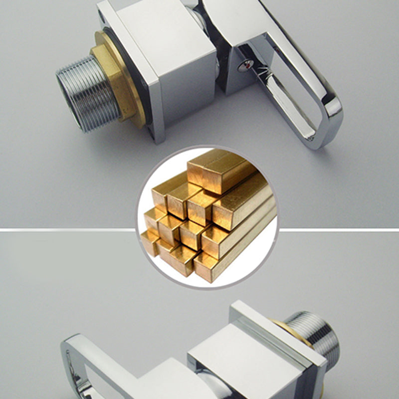 Junips | Modern Brass Roman Bathtub Faucet Waterfall Spout Bathtub Faucet