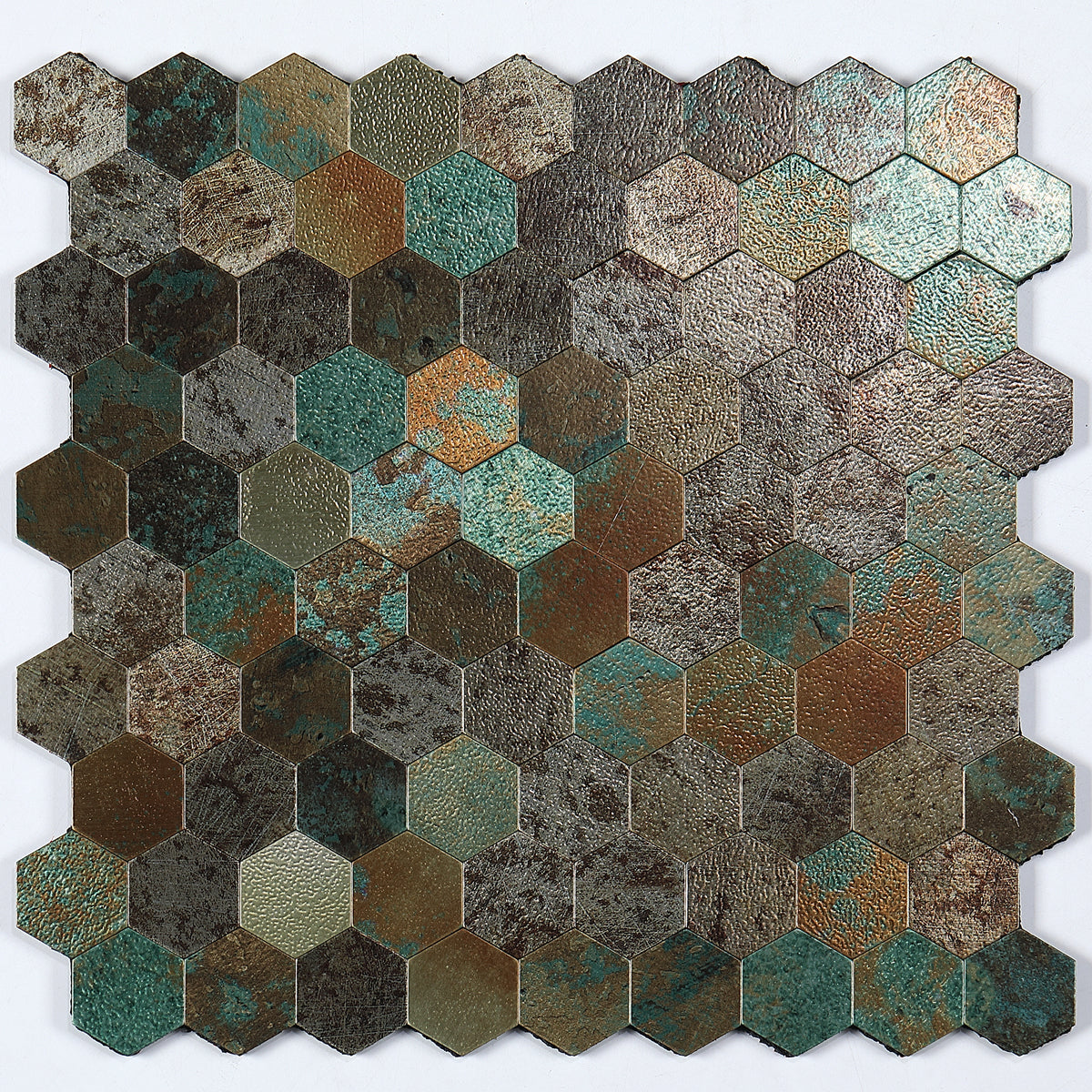 Junips | Modern Tile-Peel & Stick Metal Mosaic Tile Hexagon Peel & Stick Subway Tile
