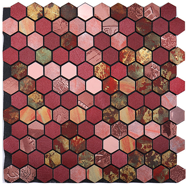 Junips | Modern Tile-Peel & Stick Metal Mosaic Tile Hexagon Peel & Stick Subway Tile