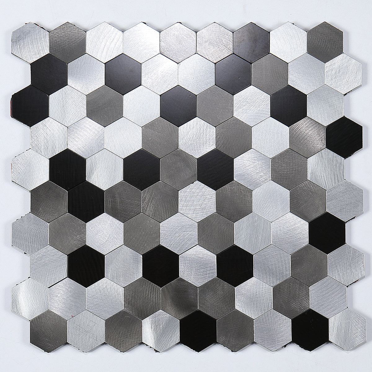 Junips | Modern Tile-Peel & Stick Metal Mosaic Tile Hexagon Peel & Stick Subway Tile
