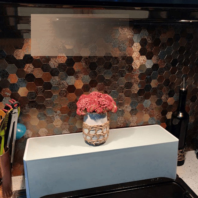 Junips | Modern Tile-Peel & Stick Metal Mosaic Tile Hexagon Peel & Stick Subway Tile