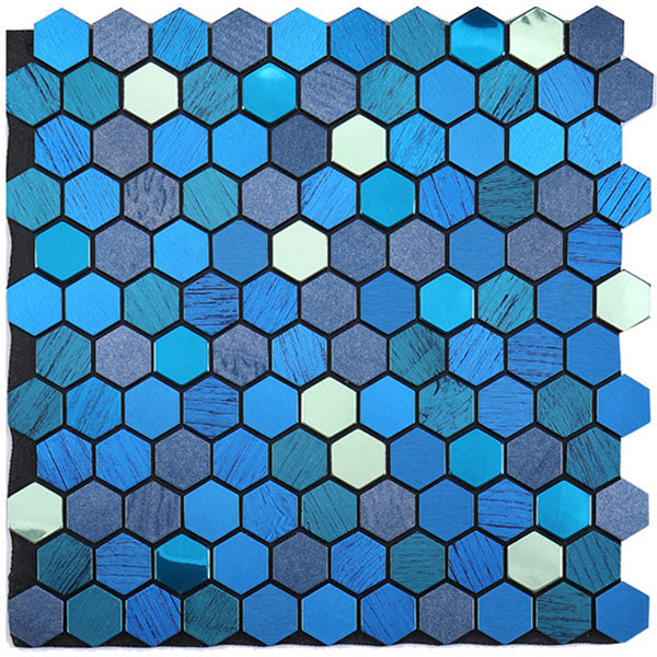 Junips | Modern Tile-Peel & Stick Metal Mosaic Tile Hexagon Peel & Stick Subway Tile
