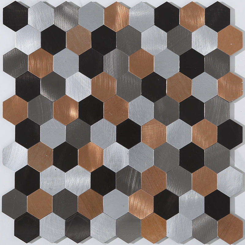 Junips | Modern Tile-Peel & Stick Metal Mosaic Tile Hexagon Peel & Stick Subway Tile