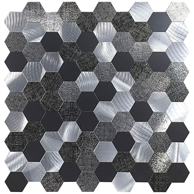 Junips | Modern Tile-Peel & Stick Metal Mosaic Tile Hexagon Peel & Stick Subway Tile