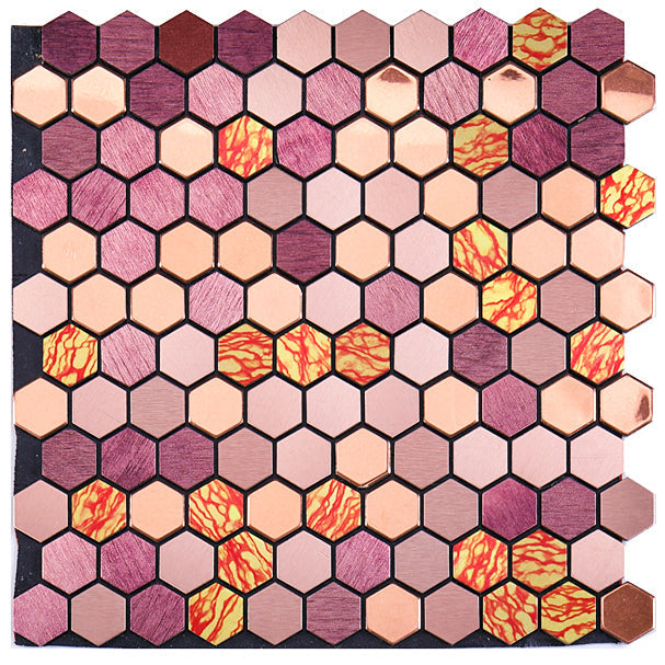 Junips | Modern Tile-Peel & Stick Metal Mosaic Tile Hexagon Peel & Stick Subway Tile