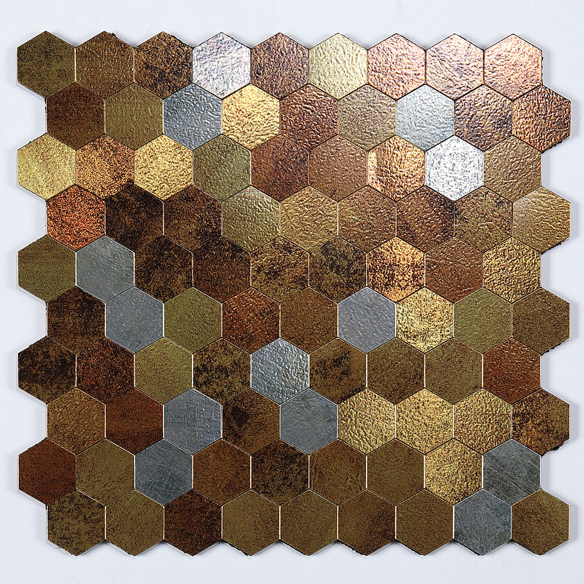 Junips | Modern Tile-Peel & Stick Metal Mosaic Tile Hexagon Peel & Stick Subway Tile