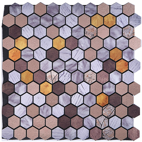 Junips | Modern Tile-Peel & Stick Metal Mosaic Tile Hexagon Peel & Stick Subway Tile