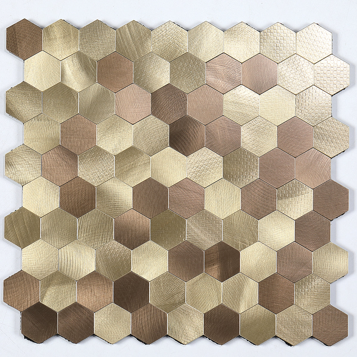 Junips | Modern Tile-Peel & Stick Metal Mosaic Tile Hexagon Peel & Stick Subway Tile