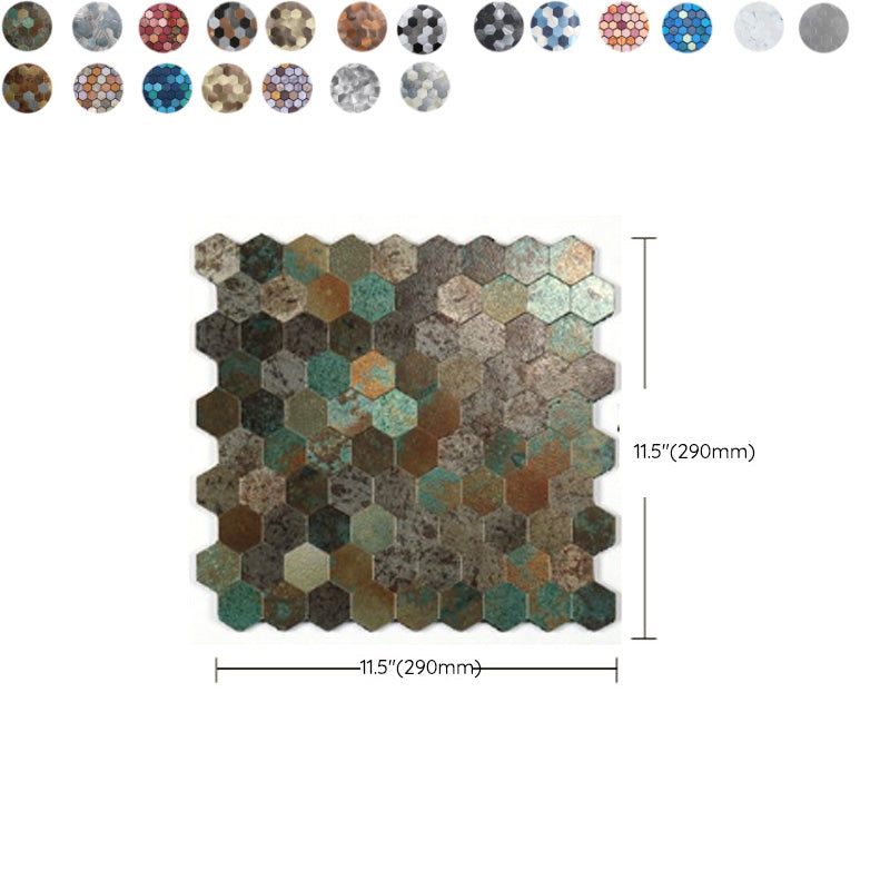 Junips | Modern Tile-Peel & Stick Metal Mosaic Tile Hexagon Peel & Stick Subway Tile