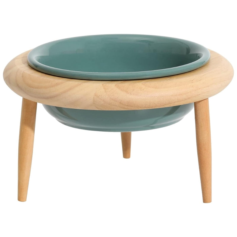 Junips | Misha Ceramic Elevated Cat Bowl with Wooden Stand