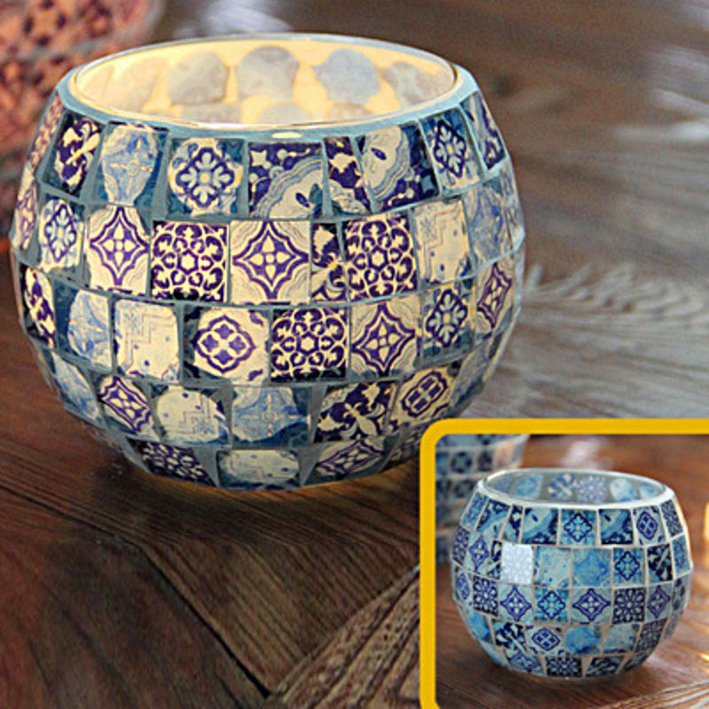 Junips | European Retro Glass Mosaic Tealight Holder