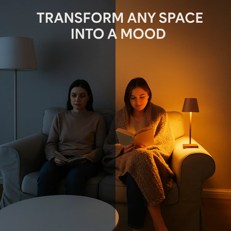 Junips | Luminara™ | Modern Rechargeable LED Wireless Table Lamp | Portable Lighting for Home, Office & Outdoor Use