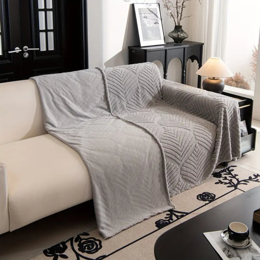 Junips | Herringbone Leaf Design Fleece Sofa Cover