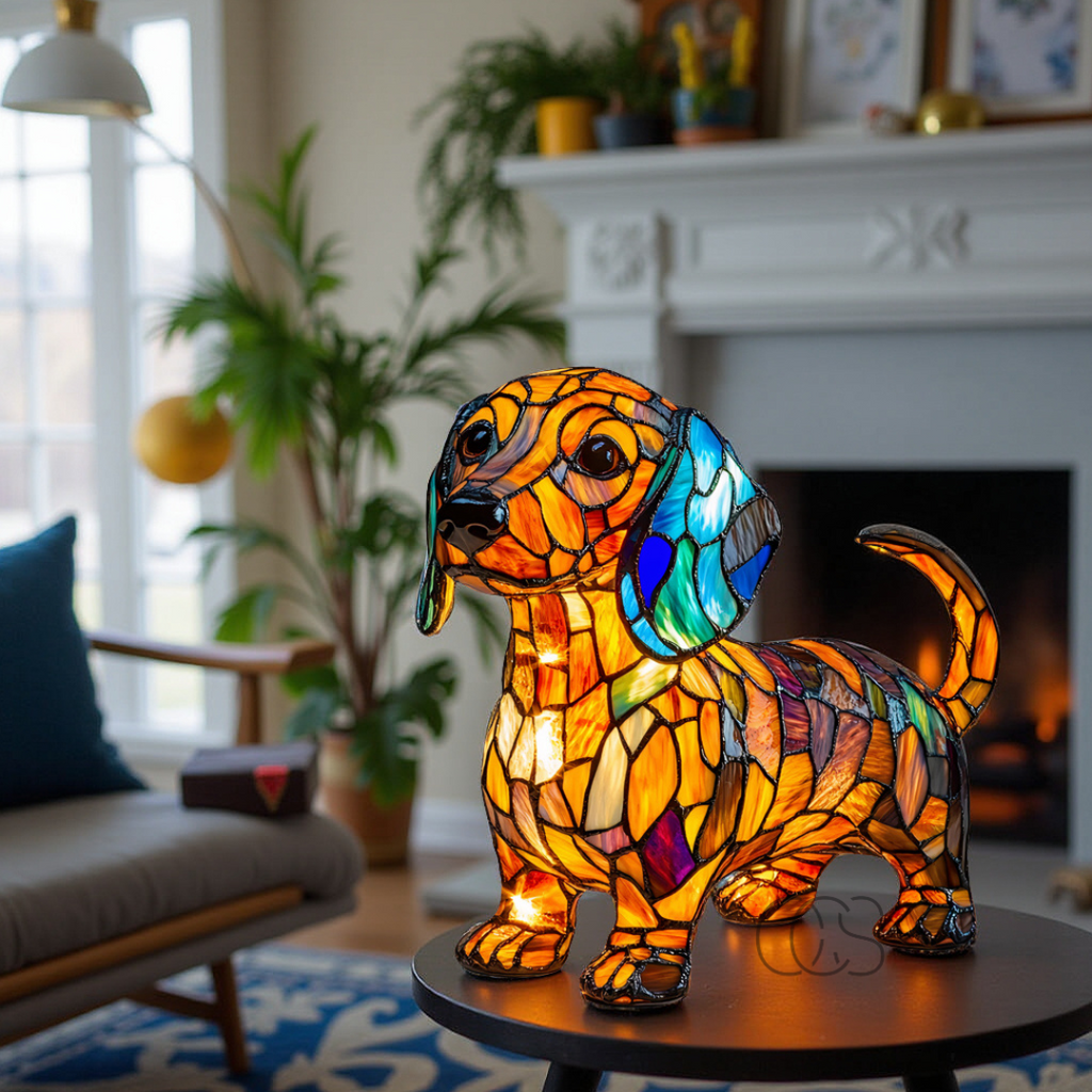 Junips | GlowPaw Dog Tribute Lamp – Handmade Acrylic Night Light for Dog Lovers (USB Powered)