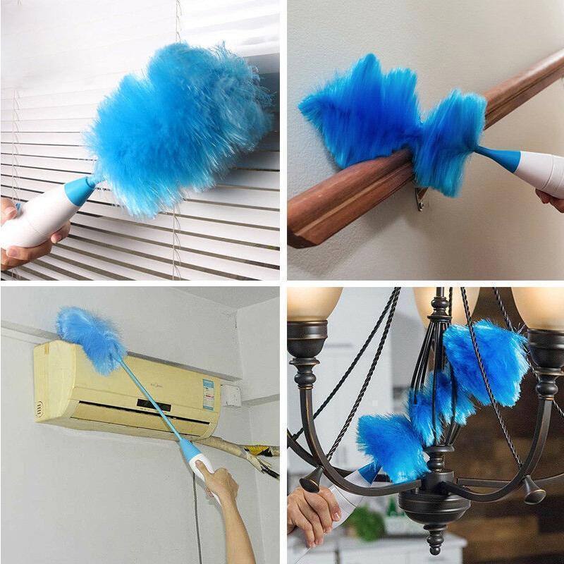 Junips | 360° rotating electric spin duster motorized dust cloth with 2 brushes