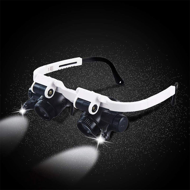 Junips | Magnifying Glasses with Dual LED Illumination | 8x, 15x, & 23x Combined Magnification | High-Definition Acrylic Optics | 180° Rotatable Lens System | Adjustable 5mm Lateral Alignment & Retractable Arms